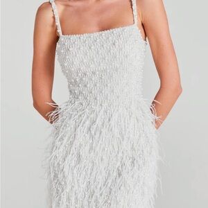 NADINE MERABI White Sheath Wedding Dress
